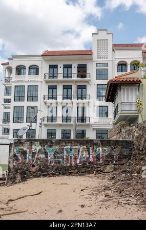 Panama City, Panama - April 1, 2023: Views of Panama City's amazing Old Quater. Stock Photo