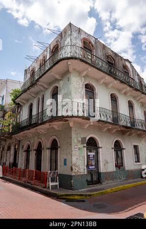 Panama City, Panama - April 1, 2023: Views of Panama City's amazing Old Quater. Stock Photo