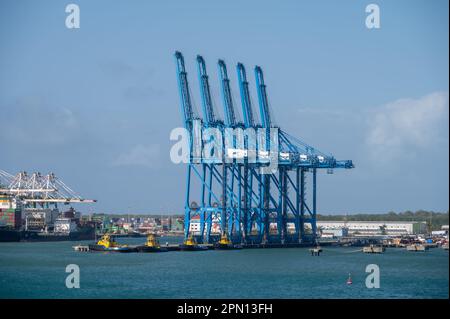 Colon, Panama - April 2, 2023: Views of a container port at Colon in ...