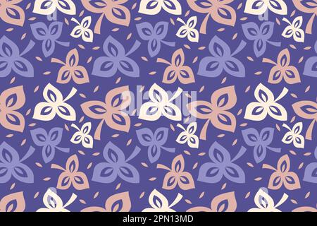 Cute flower pattern in a small flower. Seamless vector texture. Elegant template for fashionable prints. Print of small white flowers. Lilac background. Vector illustration Stock Vector