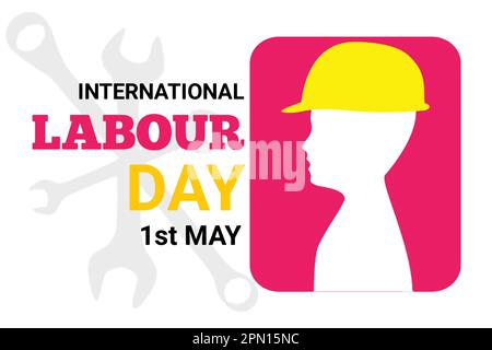 International Labour Day. 1st May. Holiday concept. Template for background, banner, card, poster with text inscription. Vector illustration Stock Vector