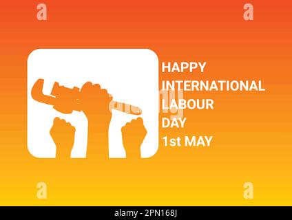 Happy International Labour Day. 1st May. Holiday concept. Template for background, banner, card, poster with text inscription. Stock Vector