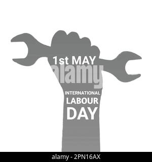 1st May International Labour Day. Holiday concept. Template for background, banner, card, poster with text inscription. Vector illustration Stock Vector