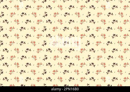 Vintage concept seamless floral pattern in vector, autumnal flowers, background with whimsical flowers, vector repeat pattern with hand sketched flowers Stock Vector