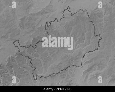 Hertfordshire, administrative county of England - Great Britain. Grayscale elevation map with lakes and rivers Stock Photo