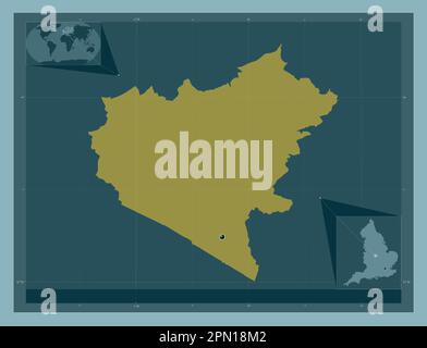 Hinckley and Bosworth, non metropolitan district of England - Great Britain. Solid color shape. Corner auxiliary location maps Stock Photo