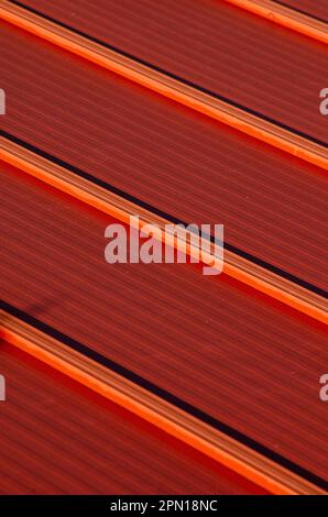 red roof metal sheets for lightweight roofs corrugated metal roofing Stock Photo