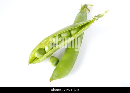 Green peas isolated on white Stock Photo