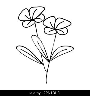 cute flower branch with leaves isolated icon vector illustration design Stock Vector