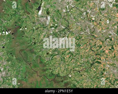 Kirklees, administrative county of England - Great Britain. Low resolution satellite map Stock Photo