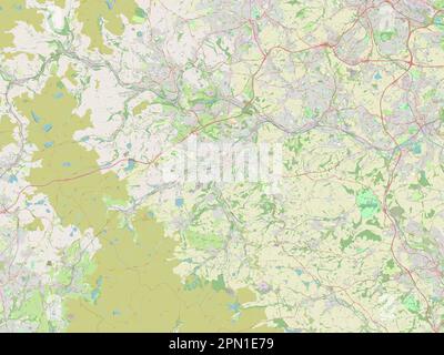 Kirklees, administrative county of England - Great Britain. Open Street Map Stock Photo