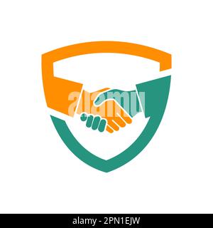 deal shield flat style vector logo Stock Vector