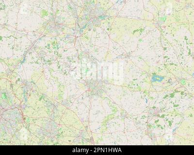 Leicestershire, administrative county of England - Great Britain. Open Street Map Stock Photo