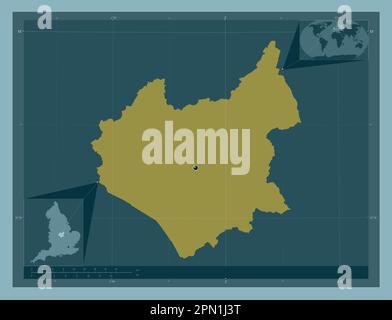 Leicestershire, administrative county of England - Great Britain. Solid color shape. Corner auxiliary location maps Stock Photo