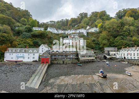 Clovelly village on the 29th October 2022 in Devon, England. Clovelly is a private village with no car access. Credit: SMP News Stock Photo