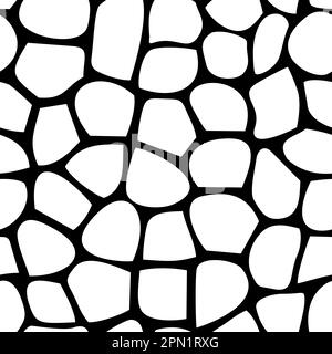 Stone or Animal fur pattern in Black. Seamless vector. Seamless on all four sides. Endless pattern size possible. Stock Vector