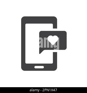 smartphone with like bubble vector icon Stock Vector
