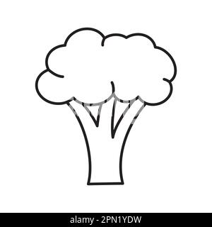 broccoli outline style vector icon Stock Vector