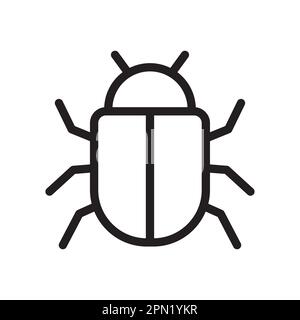 bug outline style vector icon Stock Vector