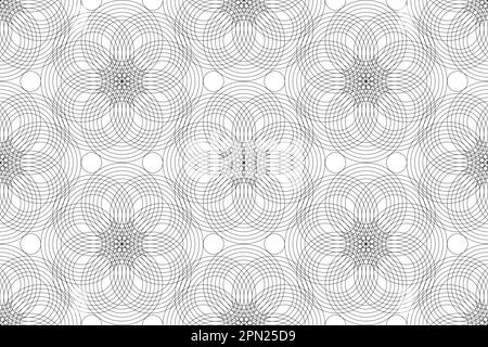 Seamless Pattern Design mandala of Sacred Geometry background. Round geometric arabesque, Textile Oriental ornament. Abstract flowers symbol, vector Stock Vector