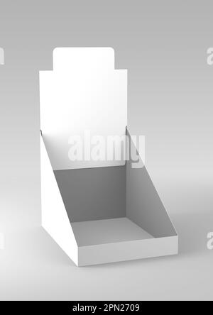 Rectangle Counter Box RECTANGULAR COUNTER DISPLAY BOX MOCKUP OPENED ISOLATED ON WHITE ...