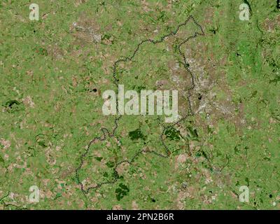 Newcastle-under-Lyme, non metropolitan district of England - Great Britain. High resolution satellite map Stock Photo