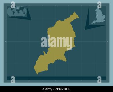 Newcastle-under-Lyme, non metropolitan district of England - Great Britain. Solid color shape. Corner auxiliary location maps Stock Photo