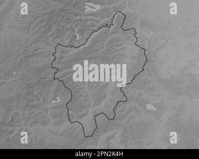 North Northamptonshire, unitary authority of England - Great Britain. Grayscale elevation map with lakes and rivers Stock Photo