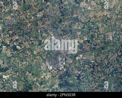 City of Peterborough, unitary authority of England - Great Britain. High resolution satellite map Stock Photo