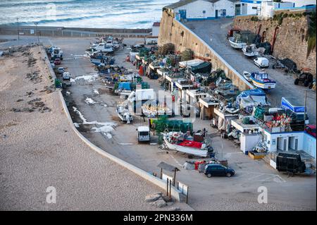 Mafra, Portugal. 19 March 2023.  view of Pescadores beach in Ericeira village in Portugal. Stock Photo