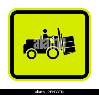 Forklift truck sign,Hazard warning forklift Stock Vector