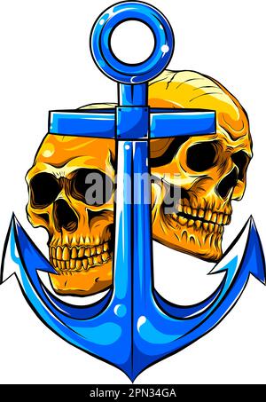 Shiny steel anchor with rope vector illustration isolated on white ...