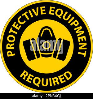 Symbol Floor Sign, Protective Equipment Required Stock Vector