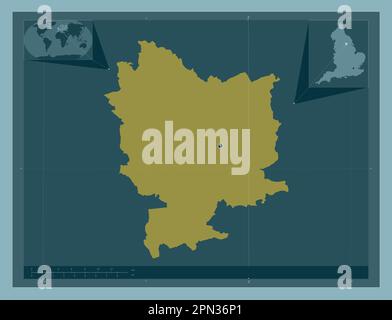 Selby, non metropolitan district of England - Great Britain. Solid color shape. Corner auxiliary location maps Stock Photo