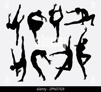 Dancer male and female silhouettes Stock Vector