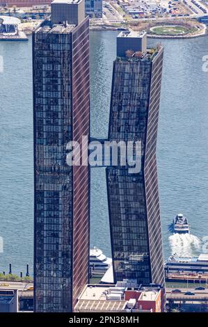 The American Copper Buildings and Empire State Building at sunset ...