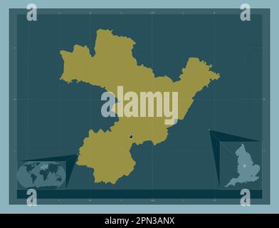 South Derbyshire, non metropolitan district of England - Great Britain. Solid color shape. Corner auxiliary location maps Stock Photo