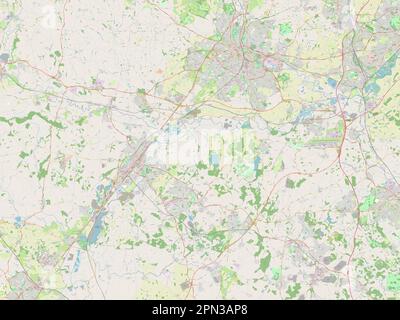 South Derbyshire, non metropolitan district of England - Great Britain. Open Street Map Stock Photo