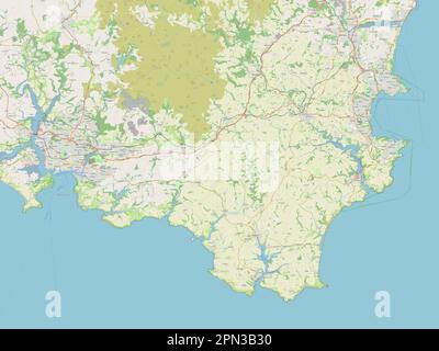 South Hams, non metropolitan district of England - Great Britain. Open Street Map Stock Photo