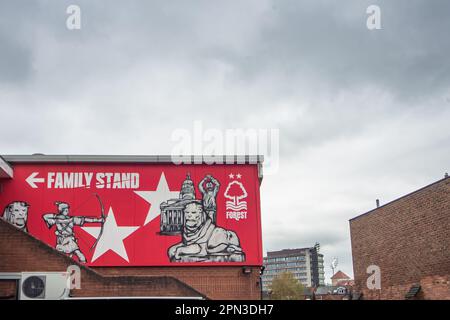 Nottingham, UK. 16th Apr, 2023. A general view of The City Ground before the Premier League match Nottingham Forest vs Manchester United at City Ground, Nottingham, United Kingdom, 16th April 2023 (Photo by Ritchie Sumpter/News Images) in Nottingham, United Kingdom on 4/16/2023. (Photo by Ritchie Sumpter/News Images/Sipa USA) Credit: Sipa USA/Alamy Live News Stock Photo