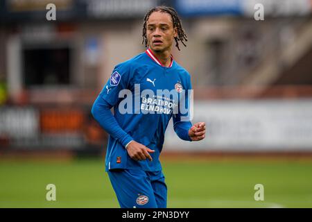 VOLENDAM, NETHERLANDS - APRIL 16: Xavi Simons of PSV during the Dutch Eredivisie match between FC Volendam and PSV at Kras Stadion on April 16, 2023 in Volendam, Netherlands (Photo by Patrick Goosen/Orange Pictures) Stock Photo