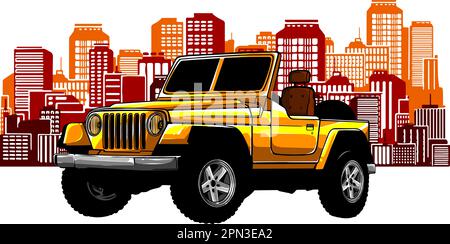 car jam in the city vector illustration Stock Vector