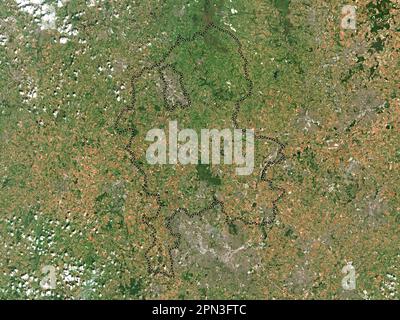 Staffordshire, administrative county of England - Great Britain. Low resolution satellite map Stock Photo