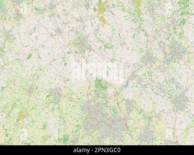 Staffordshire, administrative county of England - Great Britain. Open Street Map Stock Photo