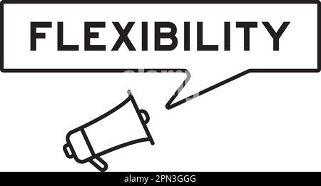 Megaphone icon with speech bubble in word flexibility on white background Stock Vector