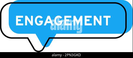 Speech banner and blue shade with word engagement on white background Stock Vector