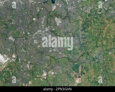 Stockport, metropolitan borough of England - Great Britain. High resolution satellite map Stock Photo