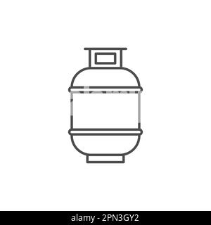Gas cylinder related vector linear icon Stock Vector
