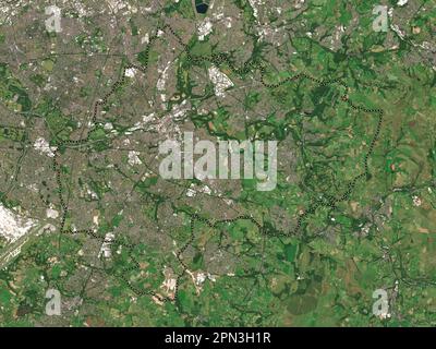 Stockport, metropolitan borough of England - Great Britain. Low resolution satellite map Stock Photo