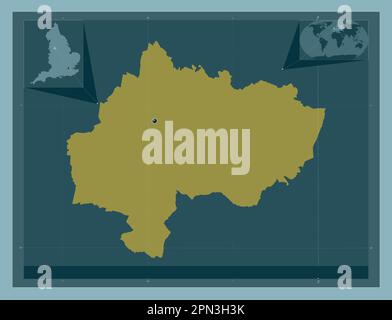 Stockport, metropolitan borough of England - Great Britain. Solid color shape. Corner auxiliary location maps Stock Photo